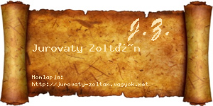 Jurovaty Zoltán névjegykártya